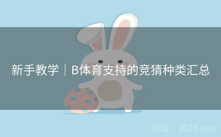 新手教学|B体育支持的竞猜种类汇总