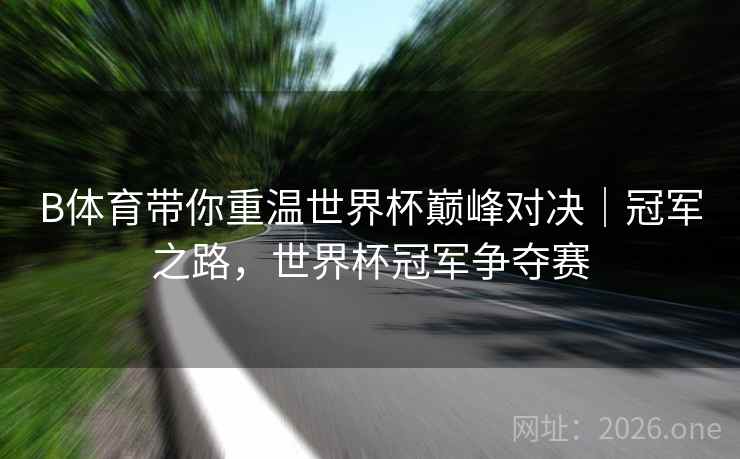 B体育带你重温世界杯巅峰对决｜冠军之路，世界杯冠军争夺赛